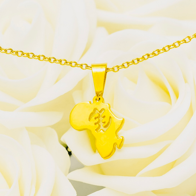 Gouden Afrika Ketting met Gye Nyame Adinkra Symbool – Handgemaakte Culturele Sieraad | Statement Halsketting