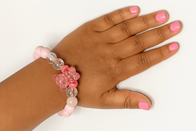 Roze Bloesem” – Handgemaakte Armbandenset met Glans & Roosje