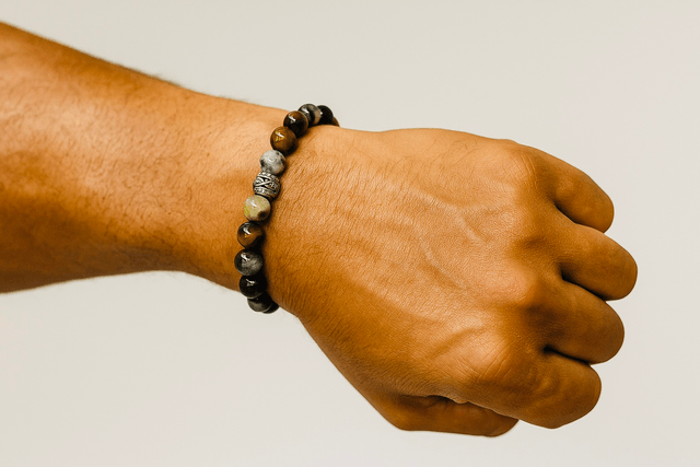 Balance Nature – Armband met Natuursteen en Zilveren Accent