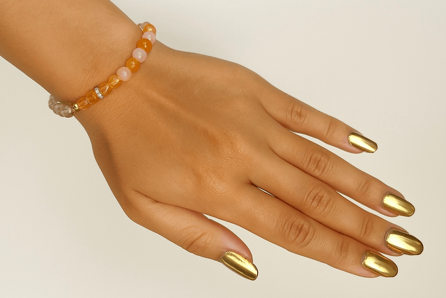 Golden Whisper Armband – Beige & Goudkleurige Kralen | Handgemaakt & Elegant