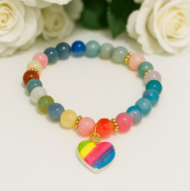 Love & Color” – Regenboogarmband met Hartje