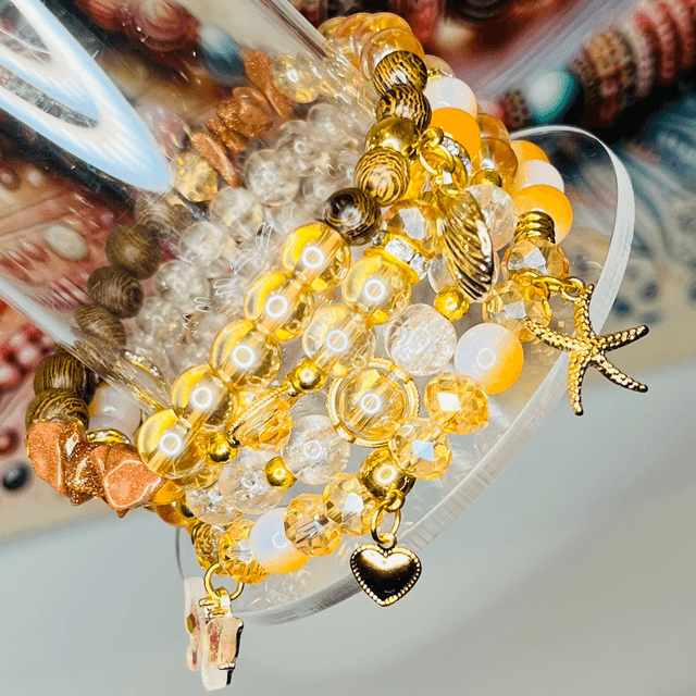 Golden Earth – Handgemaakte Armbandenset in Warme Natuurtinten