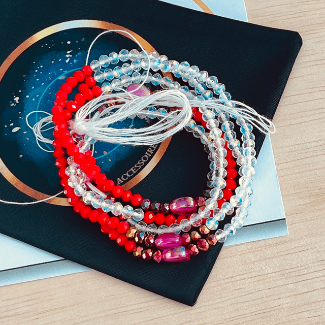 Sweet Clarity Heupketting  Heupketting 120cm– Kristal & Roze Hartjes