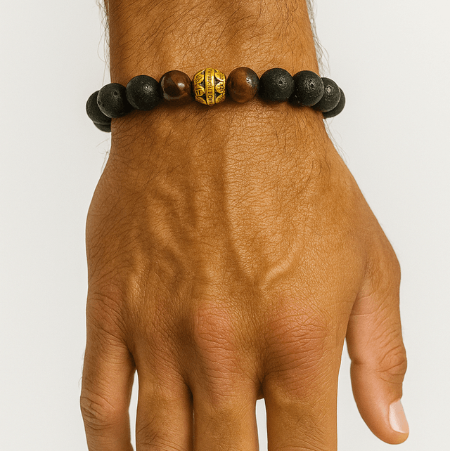 Earth Core – Lavasteen & Tijgeroog Armband