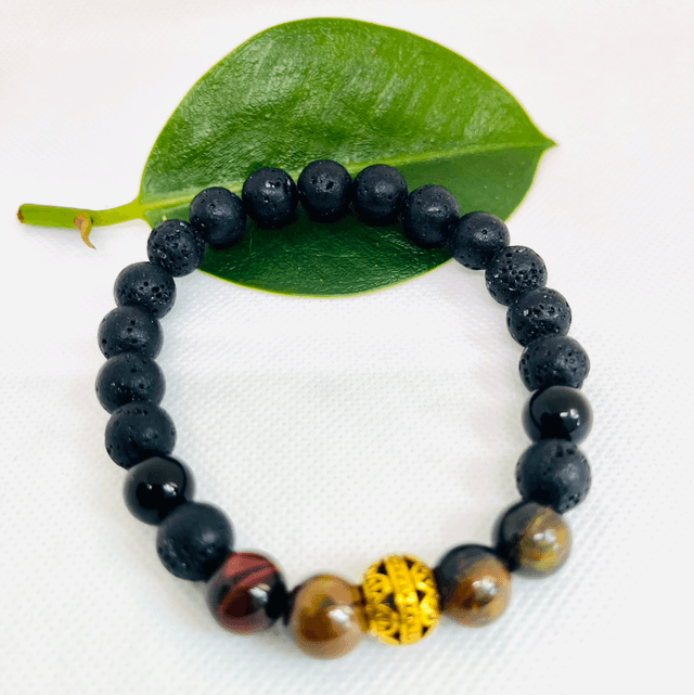 Earth Core – Lavasteen & Tijgeroog Armband