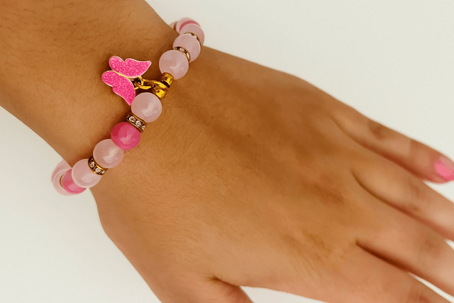 Pink Papillon Armband – Vlinder & Rozenkwarts