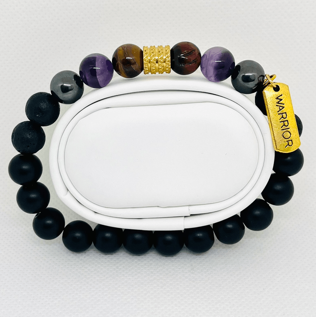 Warrior Spirit – Lavasteen & Tijgeroog Armband 