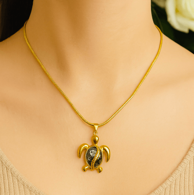 Golden Ocean Shield - Schildpad Ketting met Symbolische Betekenis