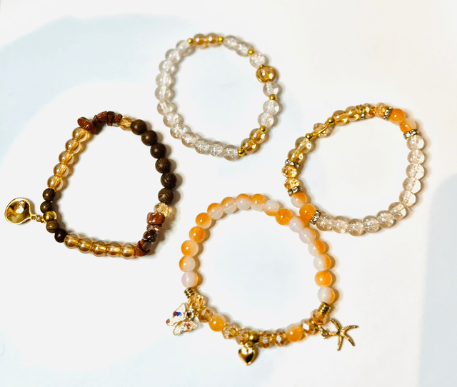 Golden Earth – Handgemaakte Armbandenset in Warme Natuurtinten
