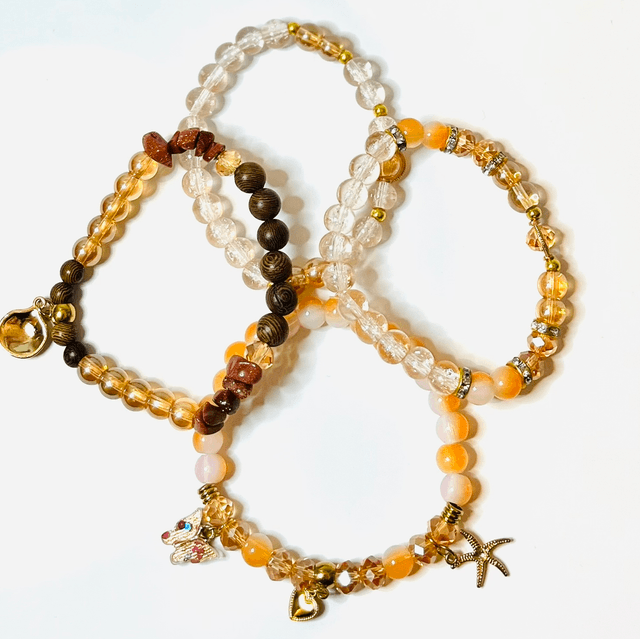 Golden Earth – Handgemaakte Armbandenset in Warme Natuurtinten