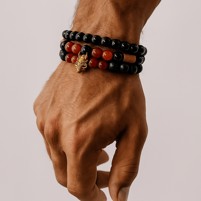 Red Wolf – Herenarmband Set met Kracht & Bescherming