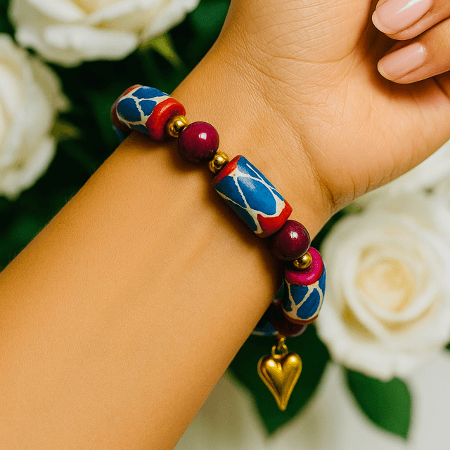 Boho Armband met Gouden Hart | Handgemaakt & Kleurrijk 