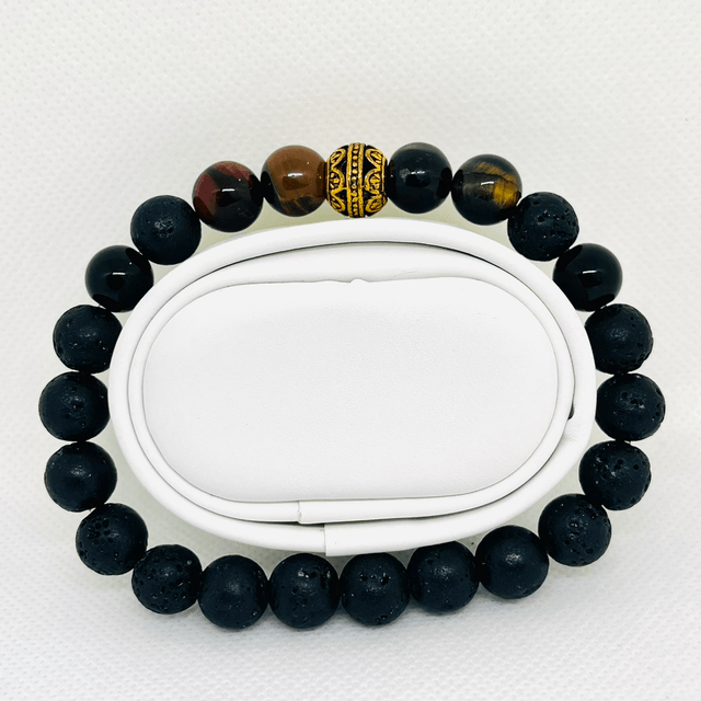 Earth Core – Lavasteen & Tijgeroog Armband