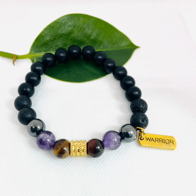 Warrior Spirit – Lavasteen & Tijgeroog Armband 