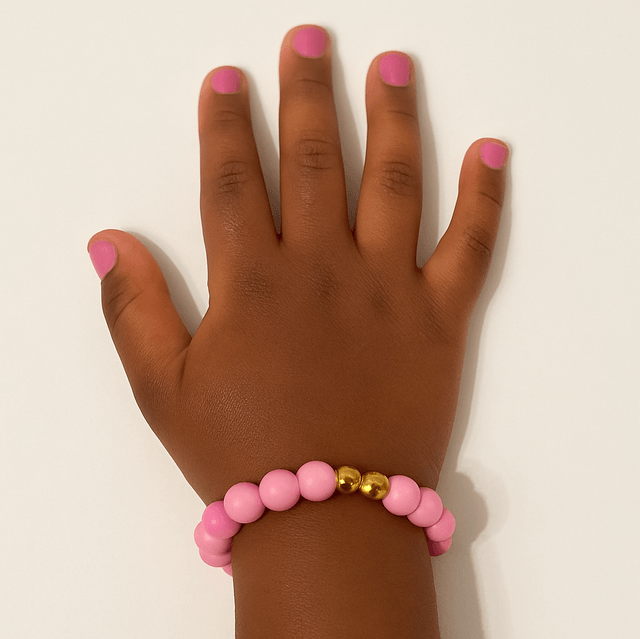 Pink Luxe” – Trendy Armbandenset met Gouden Accenten