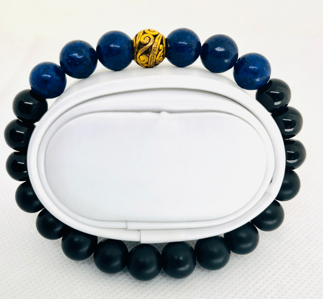 Midnight Royal – Armband met Zwart & Blauw en Goudaccent