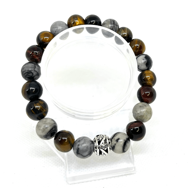 Balance Nature – Armband met Natuursteen en Zilveren Accent