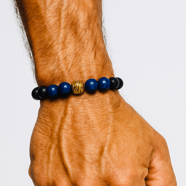 Midnight Royal – Armband met Zwart & Blauw en Goudaccent