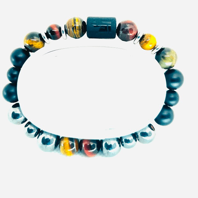 Earth & Steel – Tijgeroog en Hematiet Armband 