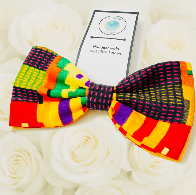 Kente Haarstrik met Elastiek – Handgemaakte Afrikaans Geïnspireerde Haaraccessoire van 100% Katoen