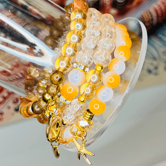 Golden Earth – Handgemaakte Armbandenset in Warme Natuurtinten