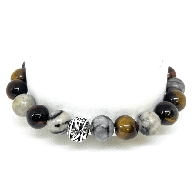 Balance Nature – Armband met Natuursteen en Zilveren Accent